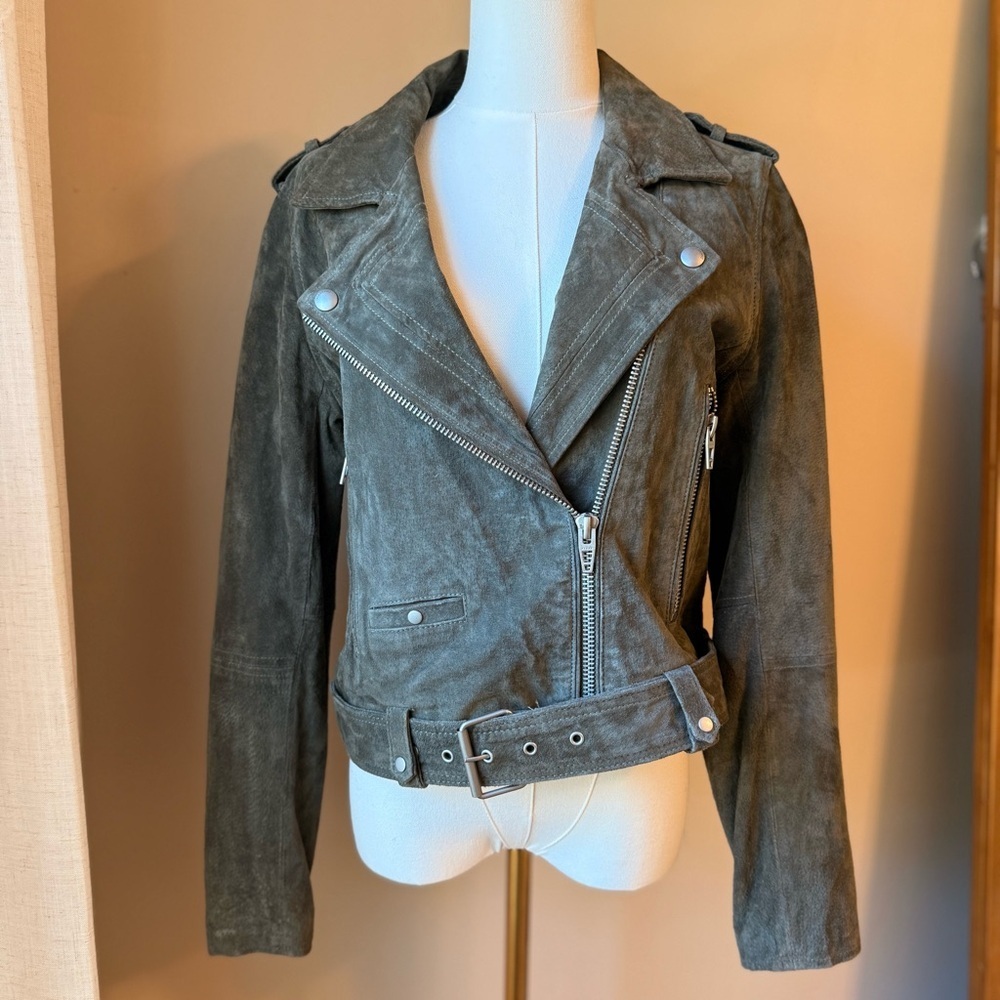 Blank NYC 100% Leather Suede Moto Jacket